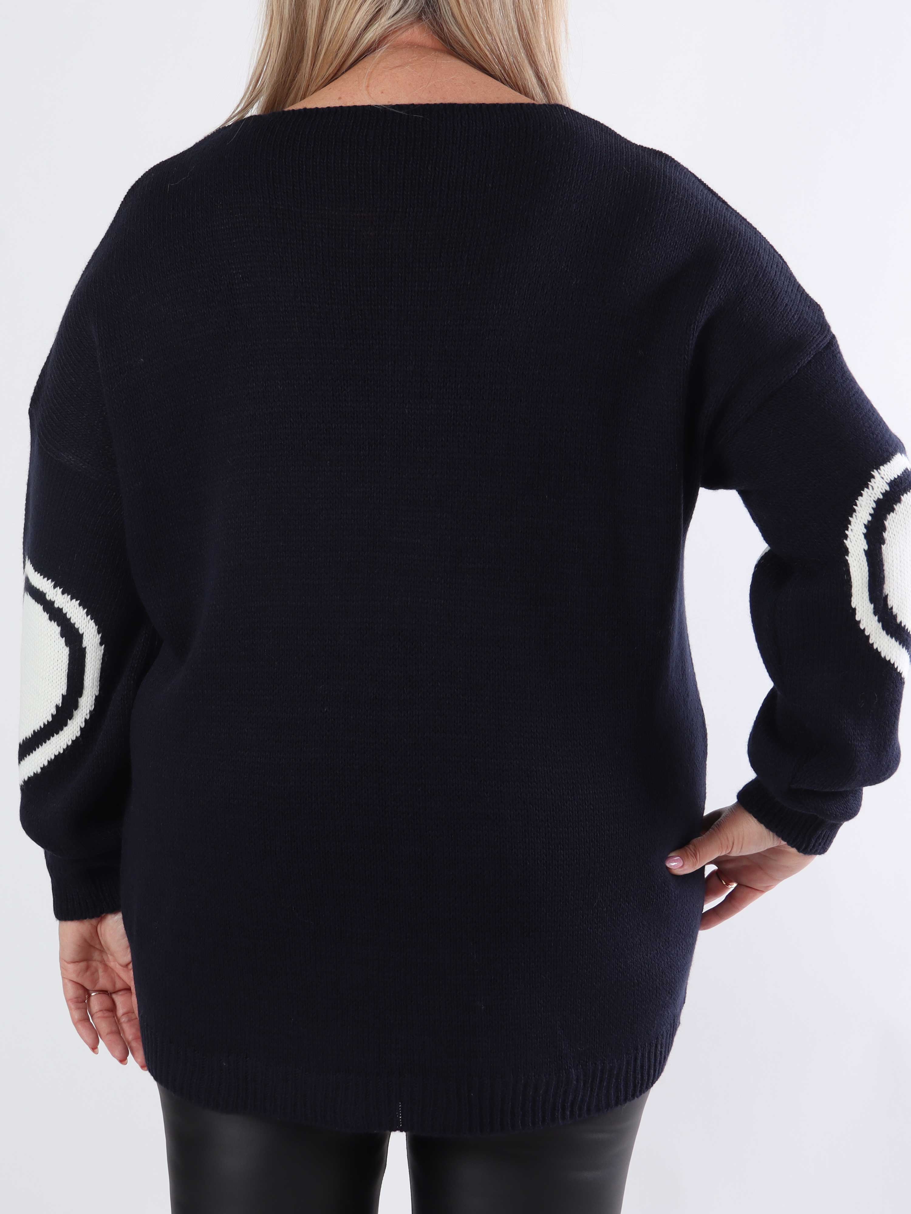 Lorena - Plus size stickad blus med stort hjärta